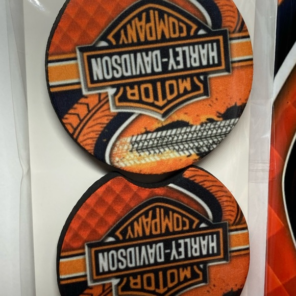 Harley Davidson License Plate Car Coaster Set - Picture 2 of 6